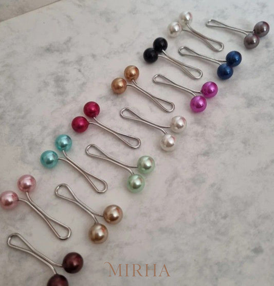 Turkish Pearl Hijab Pins – Pearl Head Scarf Pins PACK OF 6